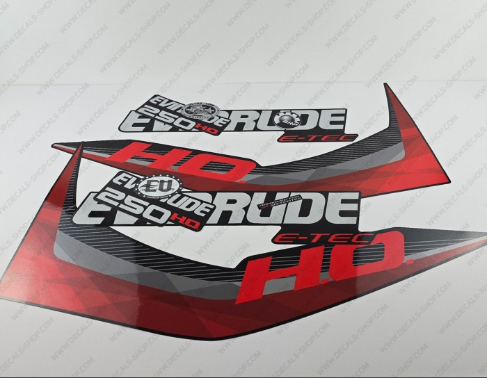 Evinrude 250HP E-tec HO 2011-2014 Graphite Cowl Outboard Decal Kit